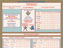 Tablet Screenshot of looseendshockey.ca